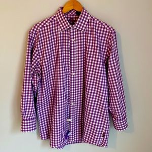 Men’s English Laundry purple and white dress shirt